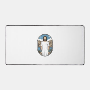 Vintage-Stichzeichnung Spirituelle Figur Szenische Schreibtischunterlage