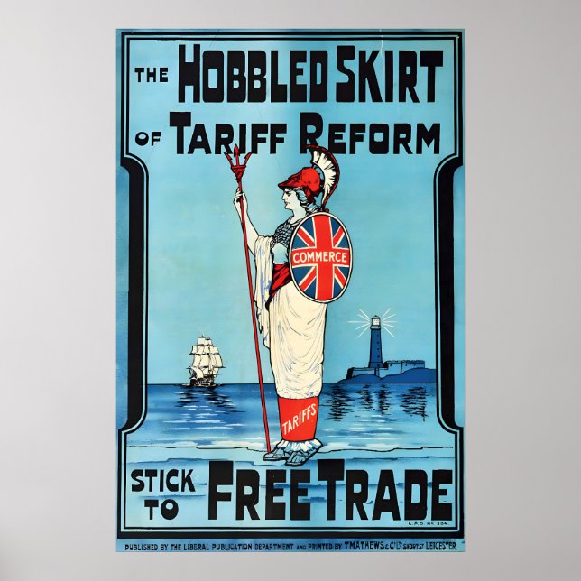 Vintage Stick to Free Trade Liberals Election Poster (Vorne)