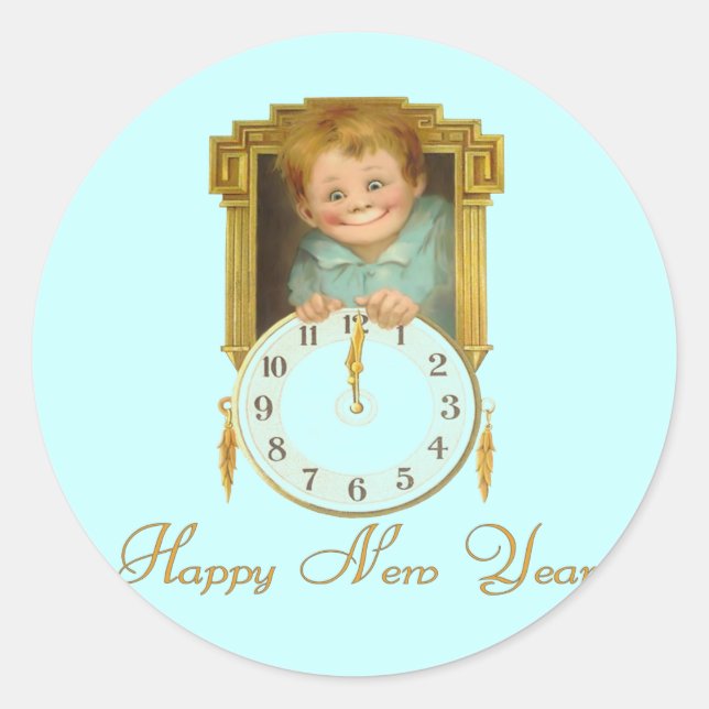 Vintage Sticker für das neue Jahr (Vorderseite)