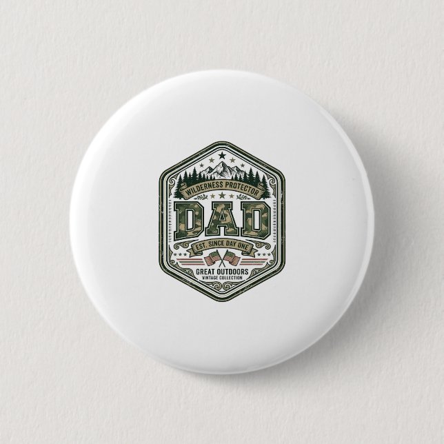 Vintage-Stickerei Dad Mountain Abzeichen Shirt Des Button (Vorderseite)