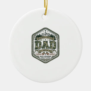 Vintage-Stickerei Dad Mountain Abzeichen Shirt Des Keramik Ornament