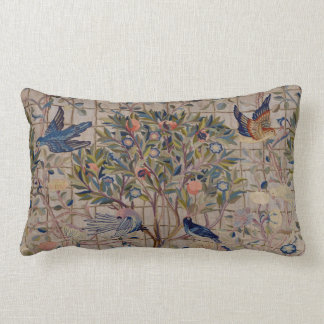 Vintage Stickerei-Granatäpfel auf Gitter-Kissen Lendenkissen