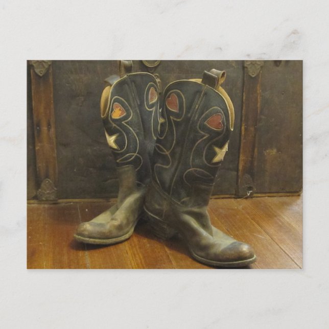 Vintage Stiefel Postkarte (Vorderseite)