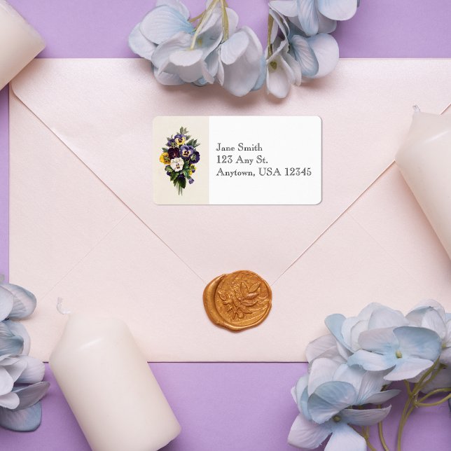 Vintage Stiefmütterchen Adressetiketten (Von Creator hochgeladen)