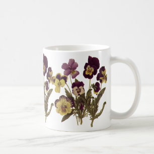 Vintage Stiefmütterchen in Blüte, Blumen des Garte Kaffeetasse