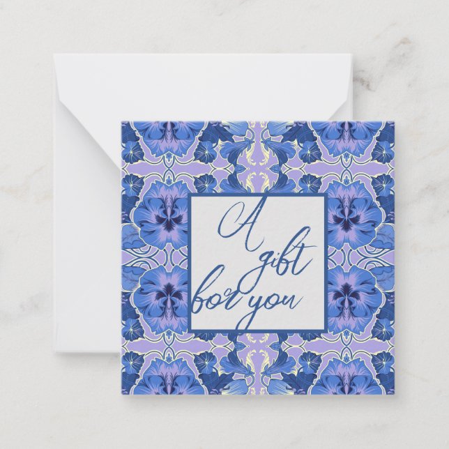 Vintage Stiefmütterchen in Lavender & Blue Mitteilungskarte (Vorderseite)