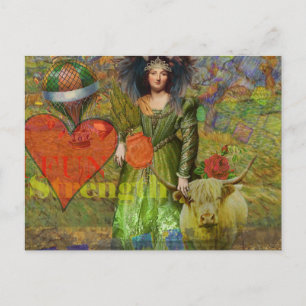 Vintage-Stier-Klassik-Frauenporträt-Gothic-Art Postkarte