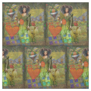 Vintage Stier-Klassiker-Frauenporträt-Gothic-Art Stoff