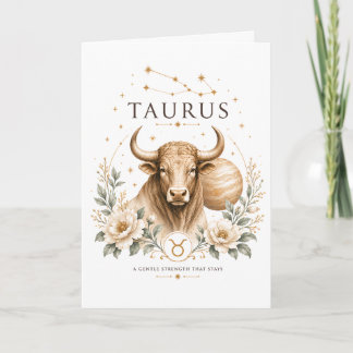 Vintage-Stier-Sternzeichen-Astrologie-Horoskop-Zei Karte