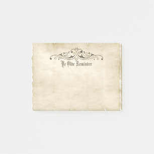 Vintage Stil altes Pergament "Ye Olde Erinnerung" Post-it Klebezettel