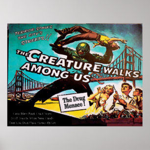 Vintage-Stil, Bedrohung, Fake-Kino Poster