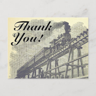 Vintage Stil "Danke!", Zuglokomotive Postkarte