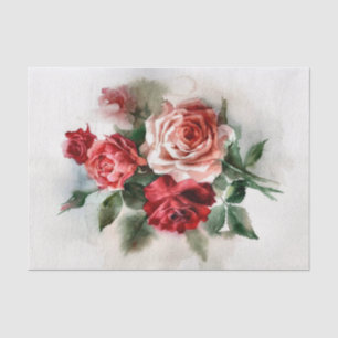 Vintage-Stil dunkle hellrote und rosa Rosen Seidenpapier