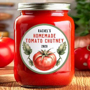 Vintage-Stil Etikett für selbstgemachte Tomaten-Ch Runder Aufkleber
