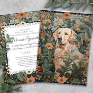 Vintage-Stil Golden Retriever Geburtstagsfeier Einladung