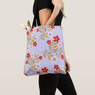 Vintage Stil hübsche rote Blumen auf blauem Muster