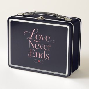 Vintage-Stil "Liebe endet nie" Metall-Lunchbox - Metall Brotdose