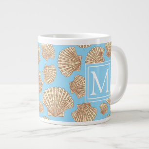 Vintage-Stil-Muster mit Muscheln Fügen Sie Ihre Jumbo-Tasse