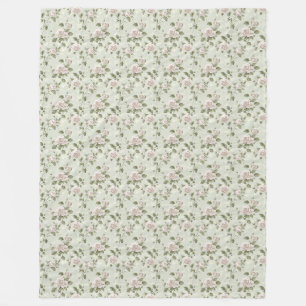 Vintage-Stil neutrales Blumenmuster Fleecedecke