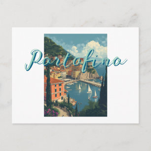 Vintage Stil Portofino Genua Italien Feiertagspostkarte