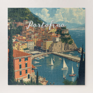Vintage-Stil Portofino Genua Italien Puzzle