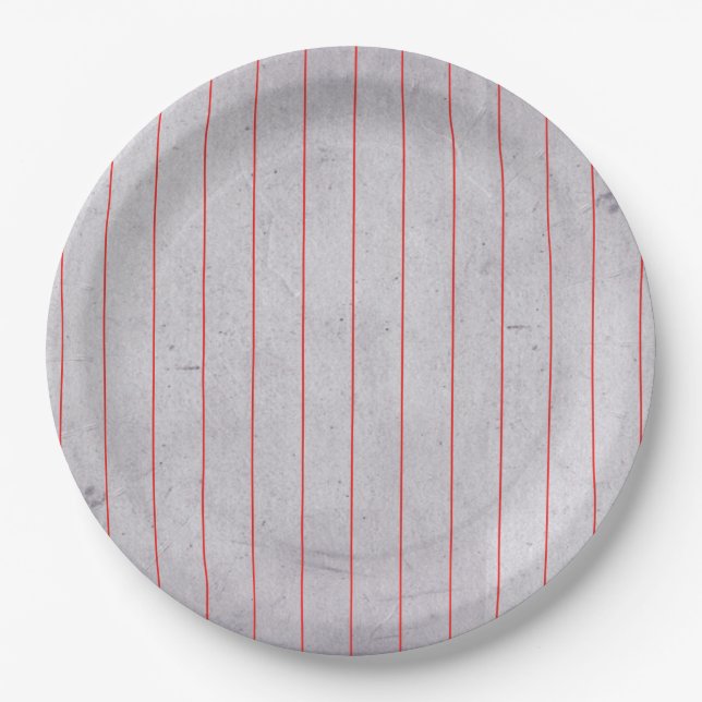Vintage-Stil-Regel-Papiermuster Pappteller (Vorderseite)