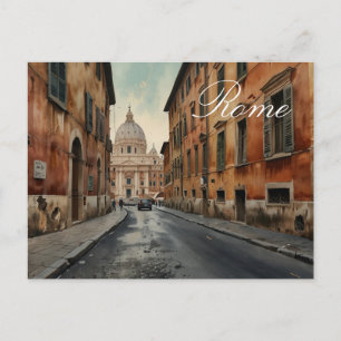 Vintage-Stil Rom Italienische Reise Aquarell Feiertagspostkarte