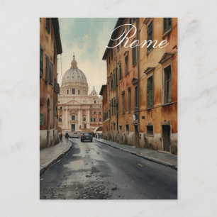 Vintage-Stil Rom Italienische Reise Aquarell Postkarte