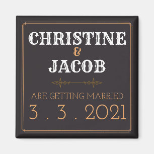 Vintage-Stil Save-the-Date-Karte Magnet
