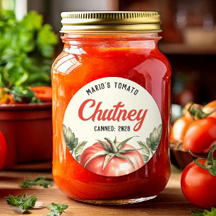 Vintage-Stil selbstgemachte Tomaten-Chutney-Einmac Runder Aufkleber