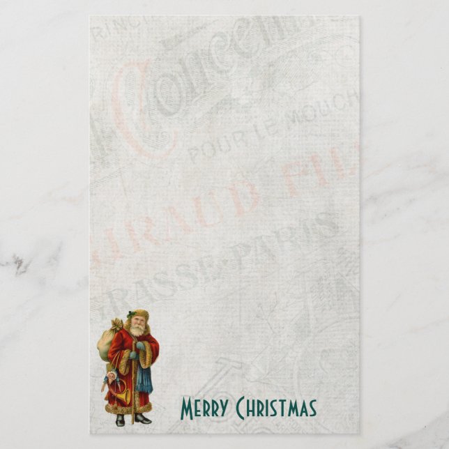 Vintage Stil Weihnachtsmann Santa Claus Briefpapier (Vorderseite)