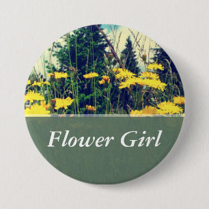 vintage Stil wilde Löwenzahn-Blumenmädchen, Trauze Button