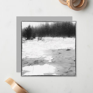 Vintage-Stil-Winterfoto gefrorenes Moor Mitteilungskarte