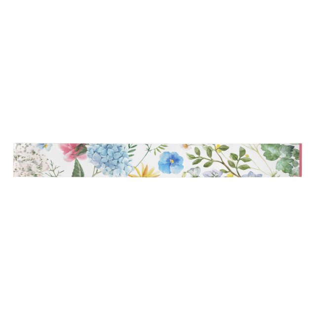 Vintage Stilfarben, Blumenmuster Satinband (Vorderseite)
