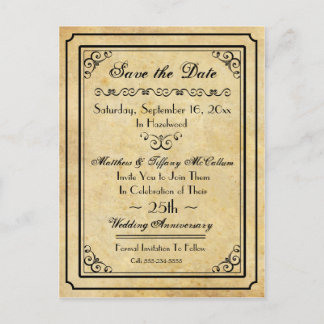 Vintage Stilgestaltung Save the Date Postkarte