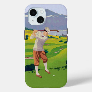 Vintage Stilhochburgen Golfsport Art iPhone 15 Hülle