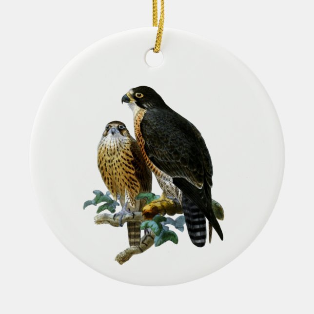 Vintage stilisierte Falten auf Zweigfachpapier Keramik Ornament (Vorne)