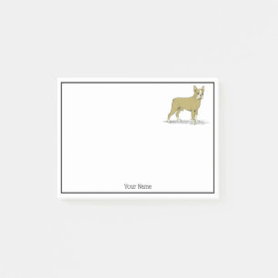 Vintage stilisierte Französische Bulldogge C Post-it Klebezettel