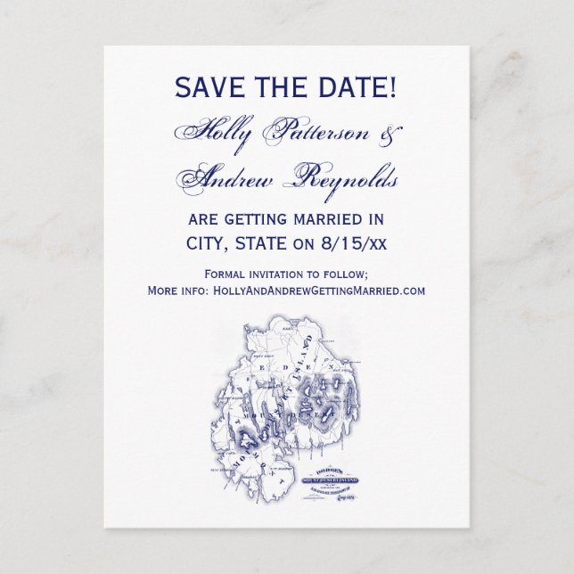 Vintage stilisierte Mount Desert Island MN Karte B (Vorderseite)