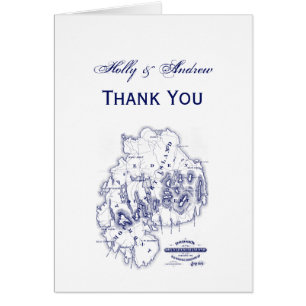 Vintage stilisierte Mount Desert Island MN Karte B