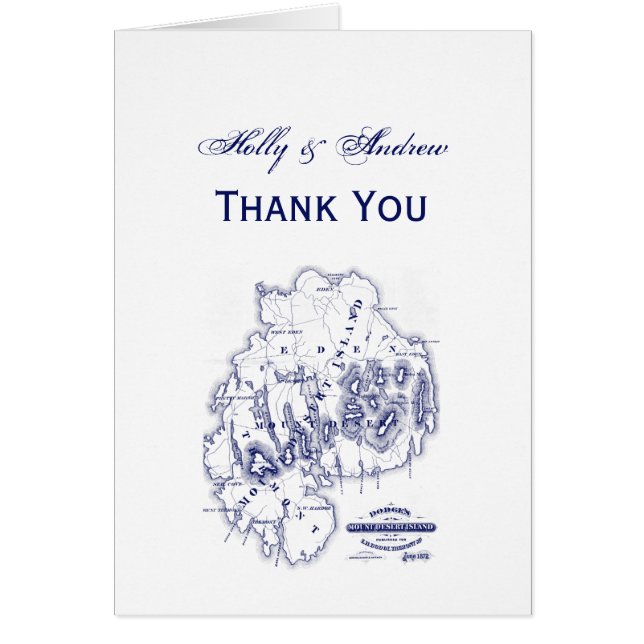 Vintage stilisierte Mount Desert Island MN Karte B (Vorne)