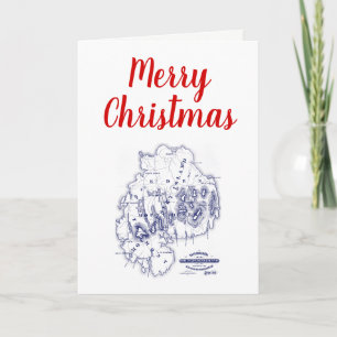 Vintage stilisierte Mount Desert Island MN Karte B