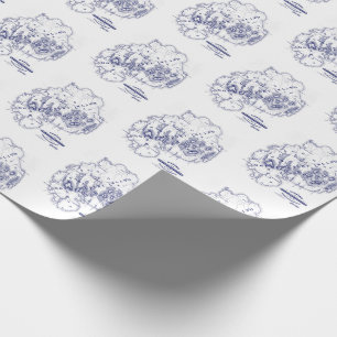 Vintage stilisierte Mount Desert Island MN Karte B Geschenkpapier