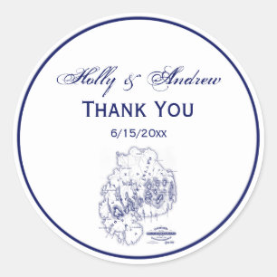 Vintage stilisierte Mount Desert Island MN Karte B Runder Aufkleber