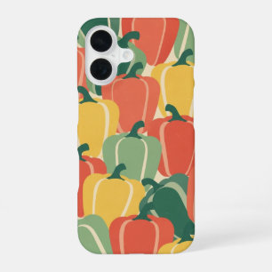 Vintage stilisierte Paprikaschoten iPhone 16 Hülle