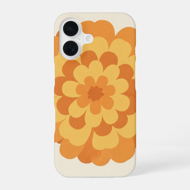 Vintage stilisierte Ringelblume iPhone 16 Hülle (Rückseite)