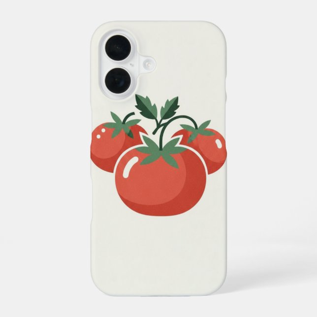 Vintage stilisierte Tomaten iPhone 16 Hülle (Rückseite)