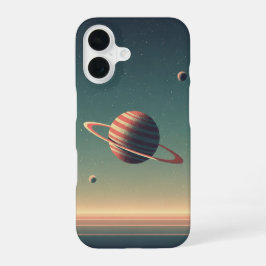 Vintage stilisierter Planet iPhone 16 Hülle
