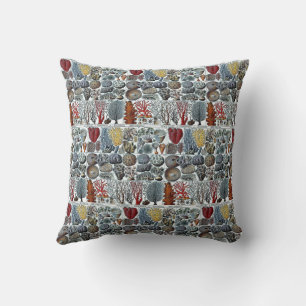 Vintage stilisiertes Meer Korallen Verpackungspapi Kissen
