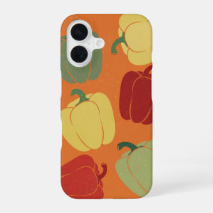 Vintage stilisiertes Paprika-Muster iPhone 16 Hülle